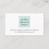Carte de visite élégante Seafoam Aqua Script Profe (Dos)