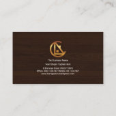 Carte De Visite Élégante signalisation en bois sur le toit (Dos)