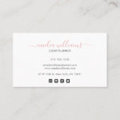 Carte De Visite Élégante signature d'aquarelle rose pâle Abstraite (Dos)