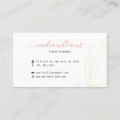 Carte De Visite Élégante signature d'aquarelle rose pâle simple (Dos)