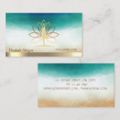 Carte De Visite Elégante Silhouette Lotus femmes Gold (Devant / Derrière)