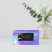 Carte De Visite Élégante Silouette Holographique Girl Tree (Debout devant)