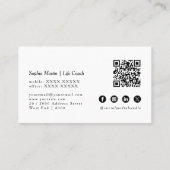 Carte de visite élégante simple code QR noir (Dos)