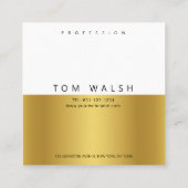 Carte de visite élégante simple personnalisée or b (Dos)