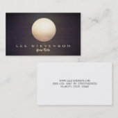 Carte De Visite Elégante Sphère Cercle Or Bois Look Simple Moderne (Devant / Derrière)