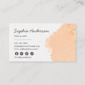 Carte De Visite Elégante teinte d'eau de pêche avec conception min (Dos)