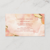 Carte De Visite Elégante teinte d'eau de pêche et or (Dos)