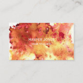 Carte De Visite Elégante Terracotta Gold Aquarelle Automne Boho (Devant)
