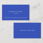 Carte De Visite Élégante texture de tissu floral brodé bleu (Devant / Derrière)