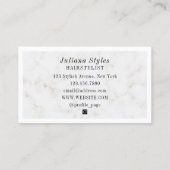 Carte De Visite Elégante texture faux marbre encadrée (Dos)