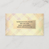 Carte De Visite Élégante texture moderne | Lignes métalliques d'or (Dos)