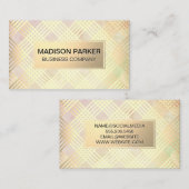 Carte De Visite Élégante texture moderne | Lignes métalliques d'or (Devant / Derrière)