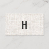 Carte De Visite Élégante texture professionnelle beige monogramme (Devant)