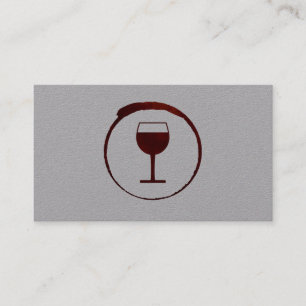 Carte De Visite Elégante Tige de vin rouge avec Verre de vin