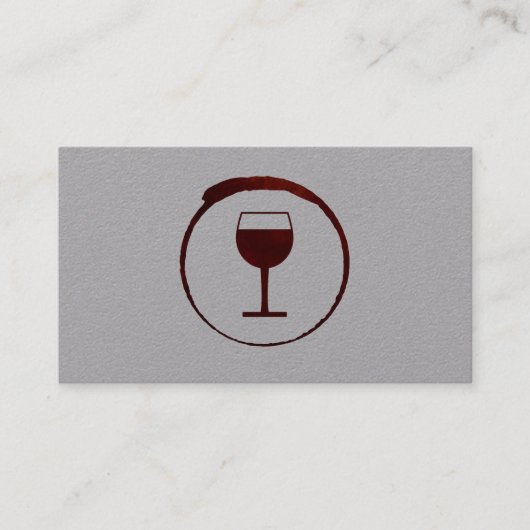 Carte De Visite Elégante Tige de vin rouge avec Verre de vin (Devant)