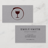Carte De Visite Elégante Tige de vin rouge avec Verre de vin (Devant / Derrière)