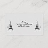 Carte De Visite Elégante Tour Eiffel (Dos)