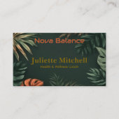 Carte de visite élégante tropical sarcelle foncée (Devant)