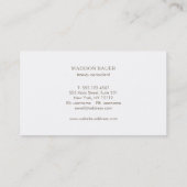 Carte De Visite Elégante Turquoise Blue Gold Beauty Stylist (Dos)