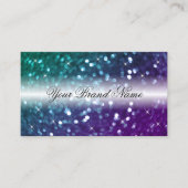 Carte De Visite Elégante Turquoise noir violet Parties scintillant (Devant)