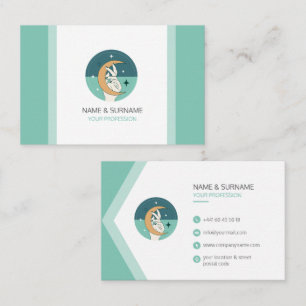 Carte de visite élégante turquoise pastel