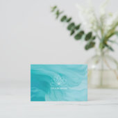 Carte de visite élégante turquoise pour thérapeute (Debout devant)