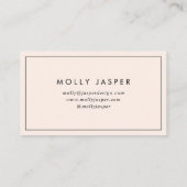 Carte De Visite Élégante Typographie Chic Blush Rose Feminine (Dos)