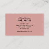 Carte De Visite Élégante typographie clous par nom site Rose or (Dos)