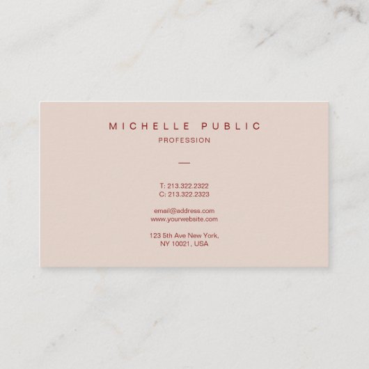 Carte De Visite Élégante Typographie moderne Script Monogramme (Dos)