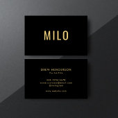 Carte De Visite Élégante typographie professionnelle Black & Gold