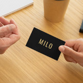 Carte De Visite Élégante typographie professionnelle Black & Gold