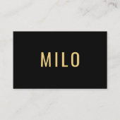 Carte De Visite Élégante typographie professionnelle Black & Gold (Devant)