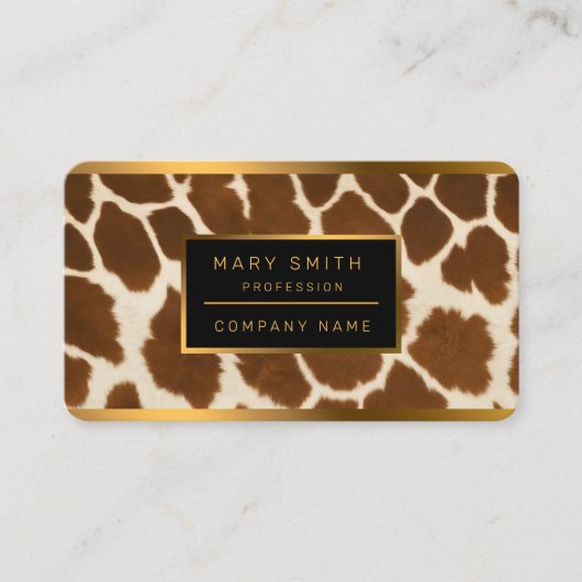 Carte De Visite Elégante Vache Faux Cuir Collection populaire (Devant)