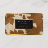 Carte De Visite Elégante Vache Faux Cuir Collection tendance (Devant)