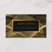 Carte De Visite Elégante Vague Noire Or Luxe (Devant)