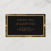 Carte De Visite Elégante Vague Noire Or Luxe (Dos)