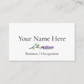 Carte De Visite Élégante végétation botanique de lavande (Devant)