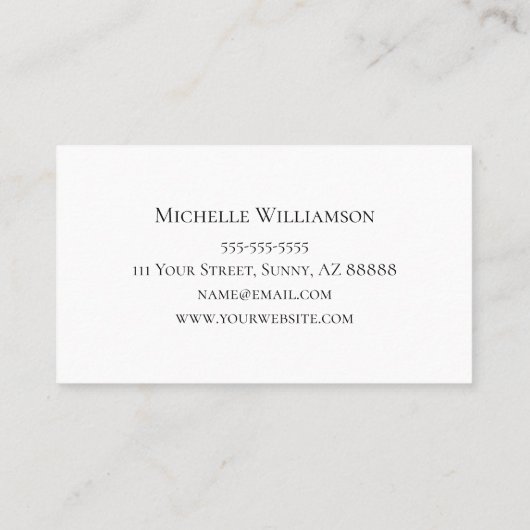 Carte De Visite Élégante végétation succulente Typographie de scri (Dos)