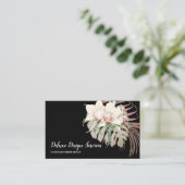 Carte De Visite Élégante végétation tropicale de l'orchidée floral (Debout devant)