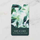 Carte De Visite Elégante verdure Aquarelle Feuille Botanique (Devant)