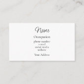 Carte De Visite Élégante verdure botanique de lierre anglais (Dos)