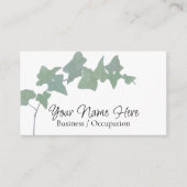 Carte De Visite Élégante verdure botanique de lierre anglais (Devant)