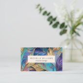 Carte De Visite Élégante verdure Feuille Abstraite (Debout devant)