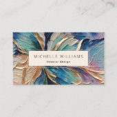 Carte De Visite Élégante verdure Feuille Abstraite (Devant)