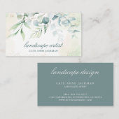 Carte De Visite Elégante verdure or Eucalyptus (Devant / Derrière)