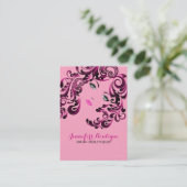 Carte De Visite Élégante Visage De Beauté Rose Et Noir Fille (Debout devant)