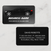 Carte De Visite Élégante voiture professionnelle noire (Devant / Derrière)