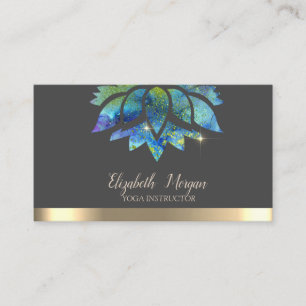 Carte De Visite Élégante Yoga couleur Lotus Rayure dorée