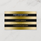 Carte De Visite Élégantes Bandes Noir Et Or (Dos)