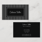 Carte De Visite Élégantes bandes noires (Devant / Derrière)